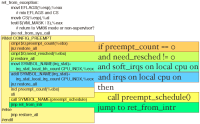 Call of preempt_schedule in ret_from_exception